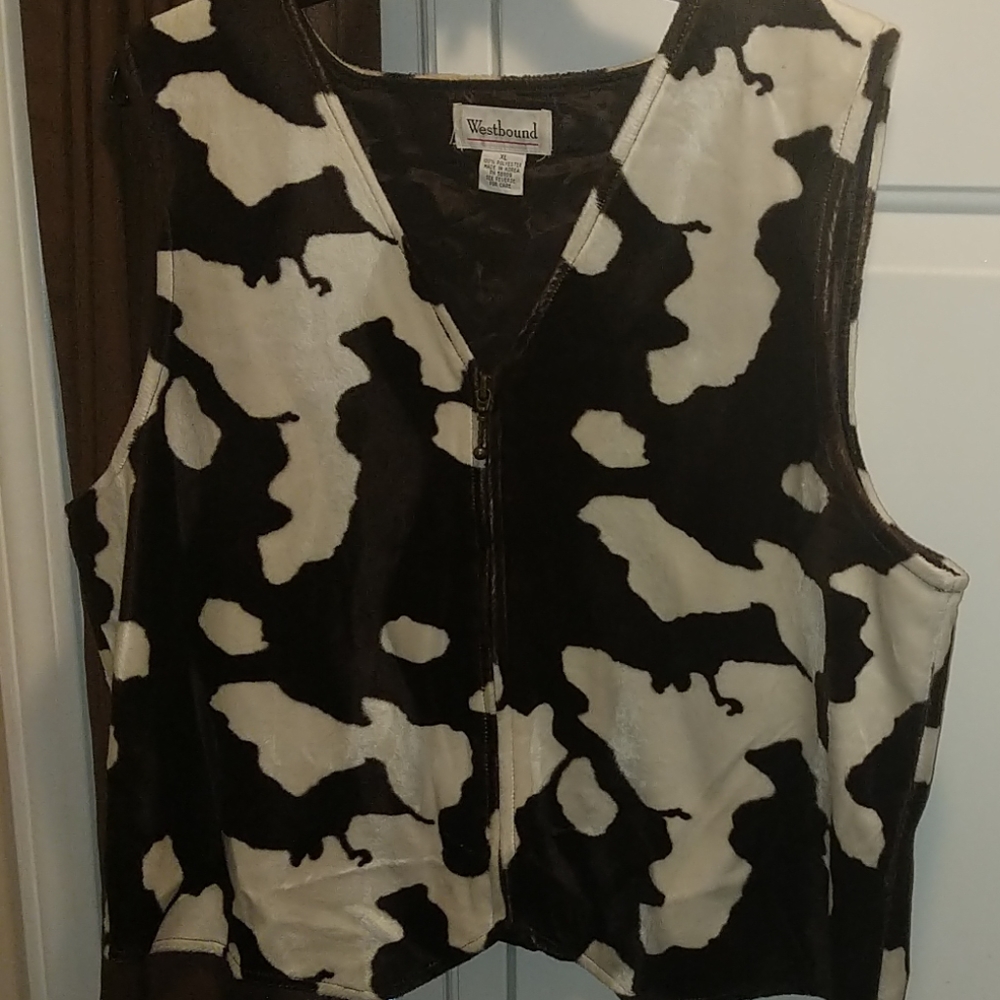 Suede Cow pattern Vest
